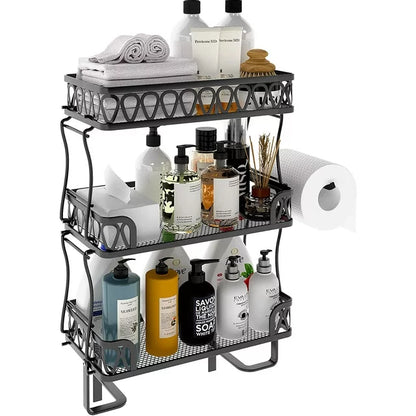 WERSEON 3-Tier Over The Toilet Storage Shelf, Bathroom Organizer Shelf with Toilet Paper Holder