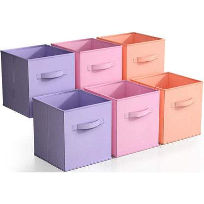 WERSEON 6 Pack Collapsible Cube Storage Bins, 11" Foldable Cube Storage Organizer Bins for Clothes, Closet Organizers and Storage Box
