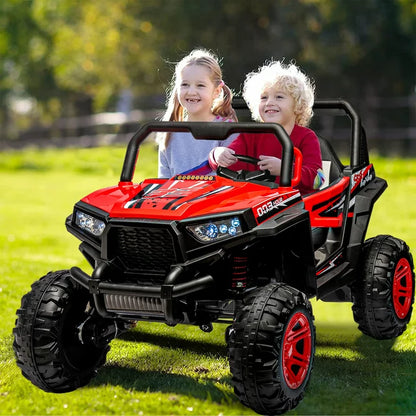 WUBEN 12V Electric Car for Boys Girls, Kids Ride On Truck Car with Parent Remote Control, Ride On UTV Vehicle with Spring Suspension,2 Speeds,Led Lights,Safety Belt,Bluetooth