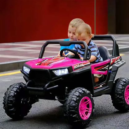 WUBEN 12V Kids Ride on Truck Car,Electric Off-Road UTV Vehicle with Parent Remote Control,4WD Electric Car for Kids with Spring Suspension,2 Speeds,Led Lights,Safety Belt,Bluetooth