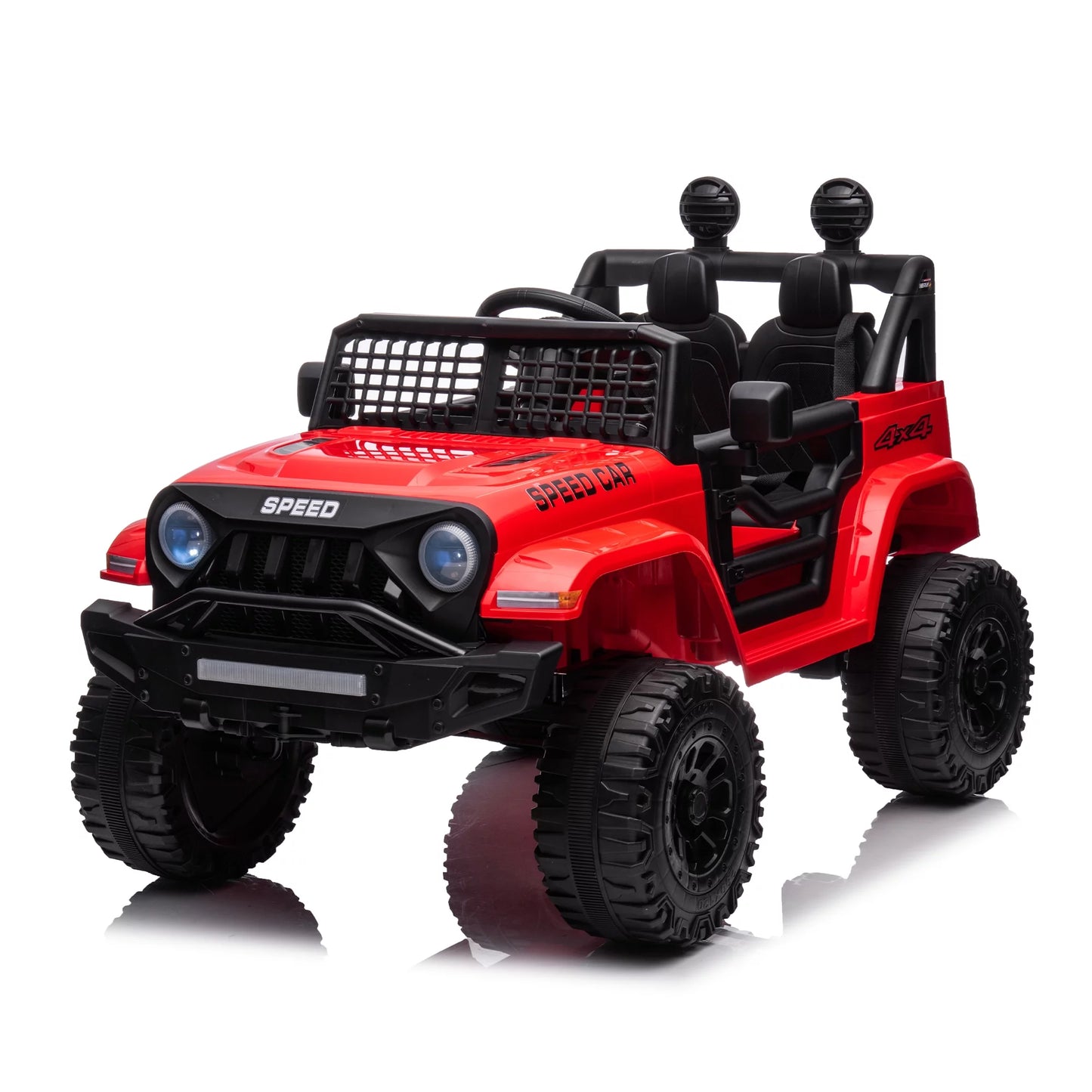 WUBEN 12V Kids Ride on Car Truck Battery Powered Electric Toy Car with Remote, Spring Suspension Red