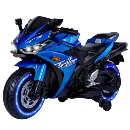HNH 12V Kids Ride on Motorcycle Kids Electric Bike for Child with Music, Bluetooth, Manual Throttle,3Mph