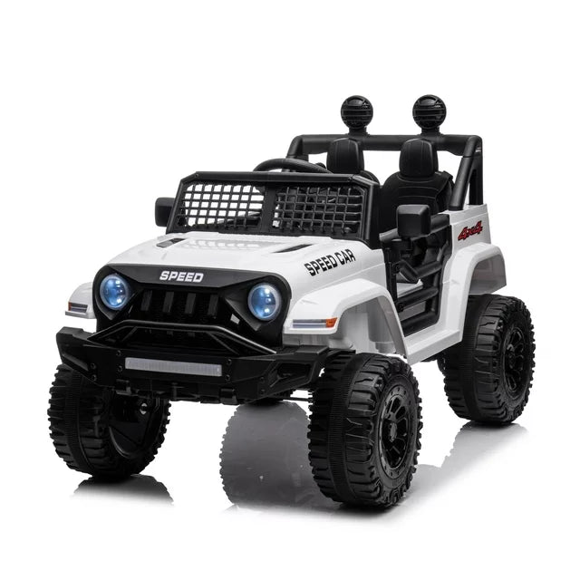WUBEN 12V Kids Ride on Truck Battery Powered Ride on Toy Car with Remote,Spring Suspension White