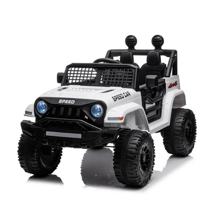 WUBEN 12V Kids Ride on Truck Battery Powered Ride on Toy Car with Remote,Spring Suspension White