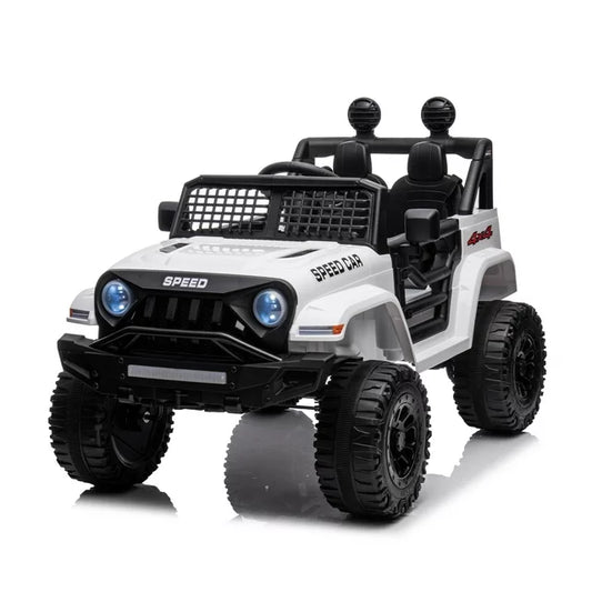 WUBEN 12V Kids Ride on Truck Battery Powered Ride on Toy Car with Remote,Spring Suspension White