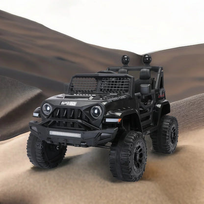 WUBEN 12V Kids Ride on Truck Battery Powered Ride on Toy Car with Remote for Child,Spring Suspension Black
