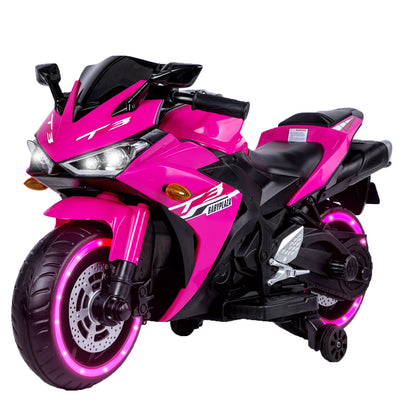 HNH 12V Motorcycle for Kids Battery Powered Ride on Motorbike for Child with Light Wheels Bluetooth