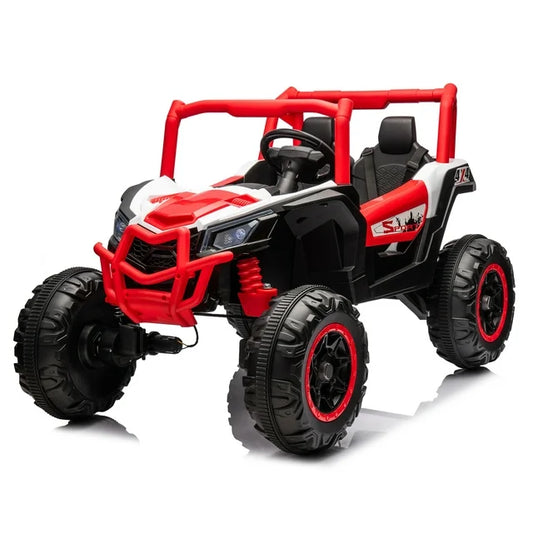 WUBEN 24V 2 Seater Ride on Truck Car for Kids with Remote Control, 4WD Battery Powered Off-Road UTV Toy with LED Lights, Music, Electric Car Toy with Spring Suspension