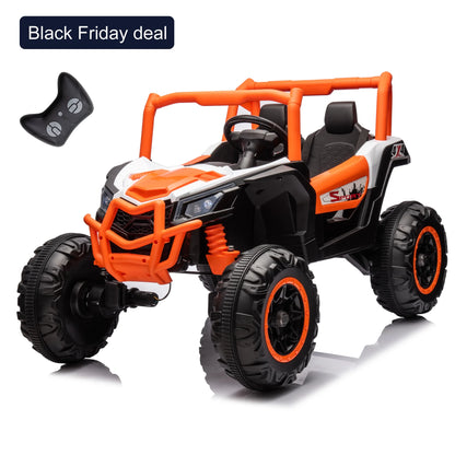 WUBEN 24V XXL 2 Seater Kids Ride on UTV, 4WD Battery Powered Electric Car with Remote Control, Ride On Off-Road Truck for Big Kids with Spring Suspension