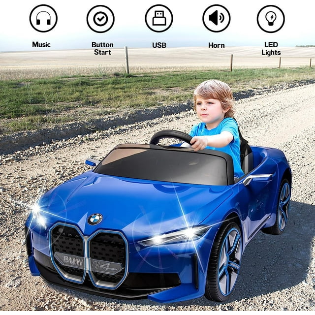 WUBEN Licensed BMW 12v Kids Electric Powered Ride on Toy Car with Remote Control for Child Blue
