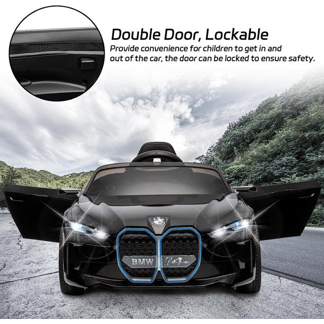 WUBEN Licensed BMW 12v Kids Ride on Car Battery Powered with Remote Control, Music Player for Child, Black