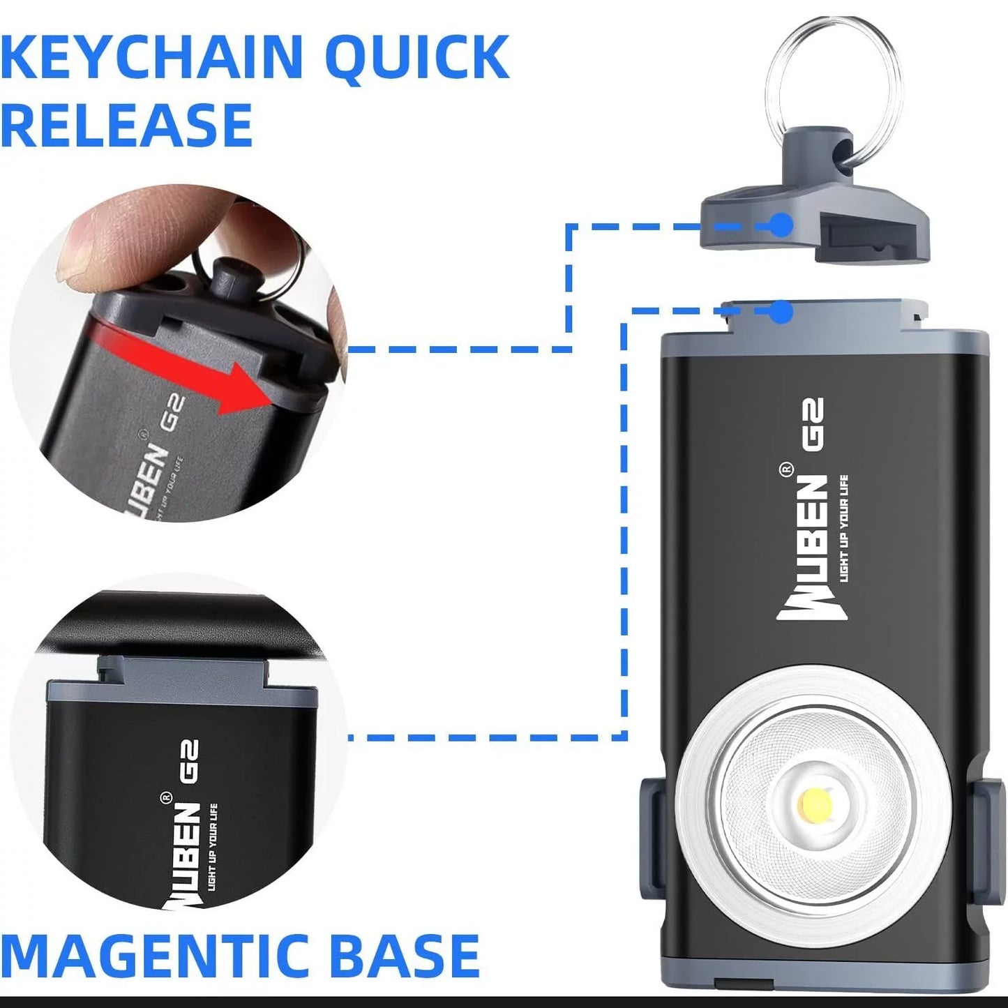 WUBEN Portable Mini Flashlight Outdoor Keychain Flashlight Keychain Light for Walking Hiking Clearance Sale