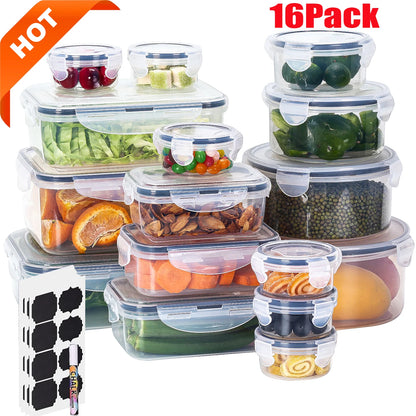 Werseon 16 Pack Airtight Food Storage Containers Set,Cereal Containers,Airtight Containers with Lids