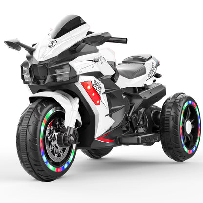 Werseon Kids Motorcycle, 12V 7AH Battery-Powered Ride on Motorcycle for Kids, Electric Dirt Bike for Boys Girls (White)