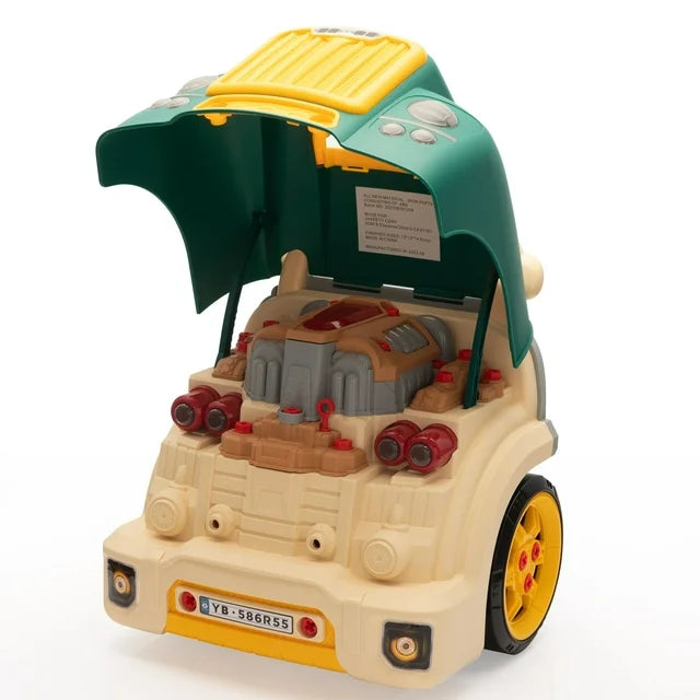 Werseon Kids Pretend Toy Set for 2-6 Years Old, 61 Pcs Educational Car Playset for Kids Gift, Green