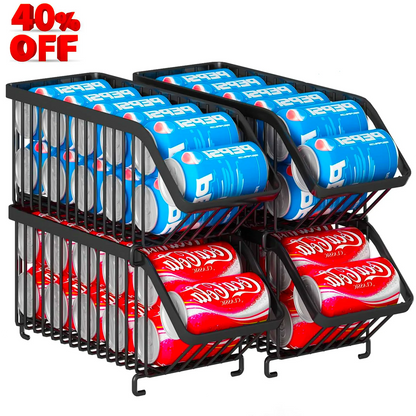 Werseon Soda Can Organizer 4 Pack Stackable Rack Dispenser, Beverage Rack Can Dispenser Organizer for Kitchen,Refrigerator