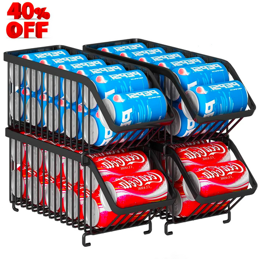 Werseon Soda Can Organizer 4 Pack Stackable Rack Dispenser, Beverage Rack Can Dispenser Organizer for Kitchen,Refrigerator