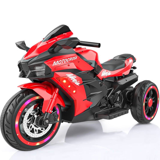 YOMYM 12V Ride On Motorcyle Kids Rechargeable Motorcycle Kids Motorcyclewith Training Wheels