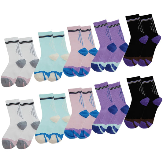 YOMYM Womens Cushioned Athletic Running Crew Socks Breathable Wicking Comfort Hiking Socks 10 Pairs