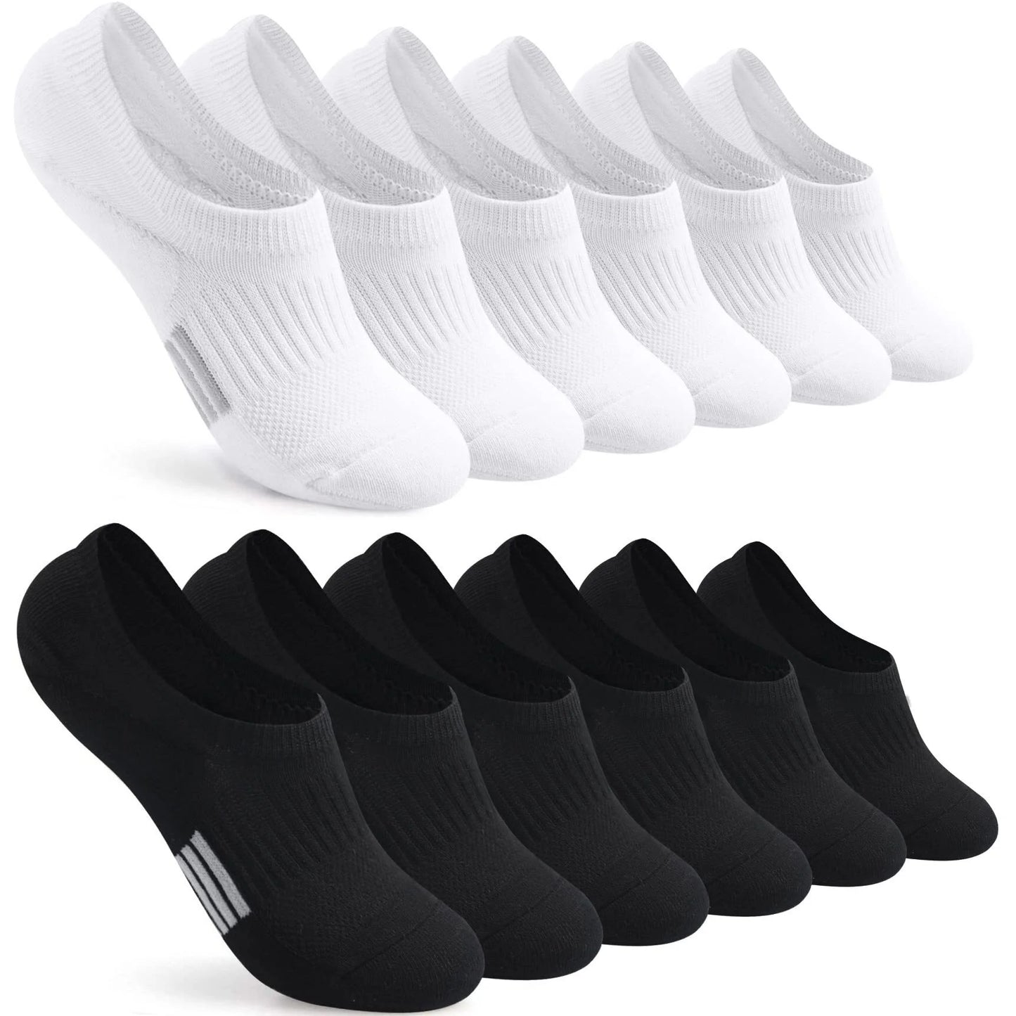 YOMYM 6 Pairs Womens No Show Socks Ultra Low Cut Liner Socks Nonslip Liner Invisible Hidden Thin Socks
