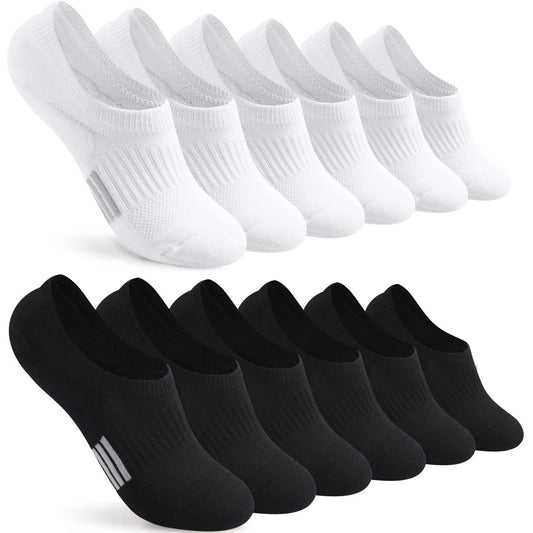 YOMYM 6 Pairs Womens No Show Socks Ultra Low Cut Liner Socks Nonslip Liner Invisible Hidden Thin Socks