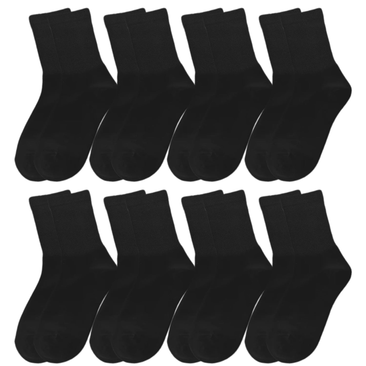 YOMYM Women Cotton Crew Socks, Soft Cotton Bootie Socks Women Above Ankle Crew Socks 8 Pairs, Black