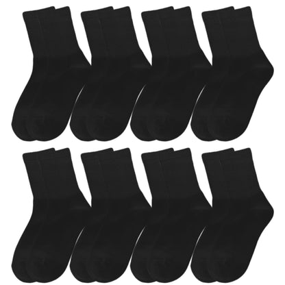 YOMYM Women Cotton Crew Socks, Soft Cotton Bootie Socks Women Above Ankle Crew Socks 8 Pairs, Black