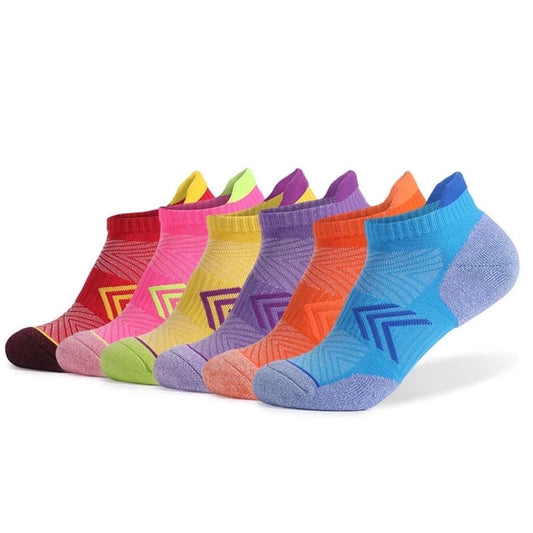 YOMYM Ankle Hiking Running Socks for Women Compression Thick Athletic Cushion Breathable No Show Socks 6 Pairs