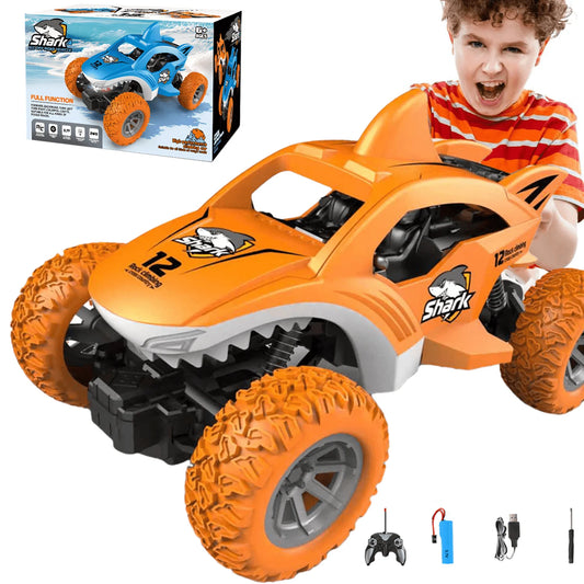 YOMYM Remote Control Car 2.4GHz All Terrain Monster Truck Shark Car Toy with Light Kids Toys for Boys and Girls Ages 4 and up