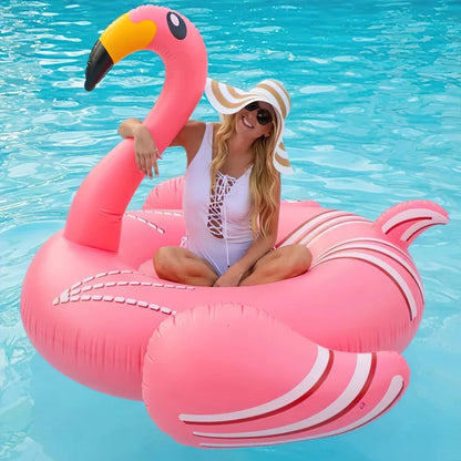 YOMYM Giant Inflatable Flamingo Pool Float, Swimming Pool Floatie Lounge Floating Raft Party Decorations Toys for Adults Kids