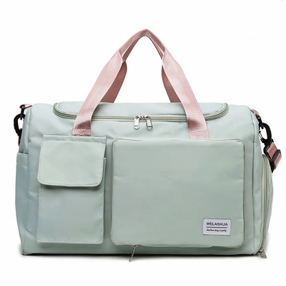 YOMYM Travel Duffle Bag Carry on Weekender Bag with Shoe Compartment Small Gym Bag for Women
