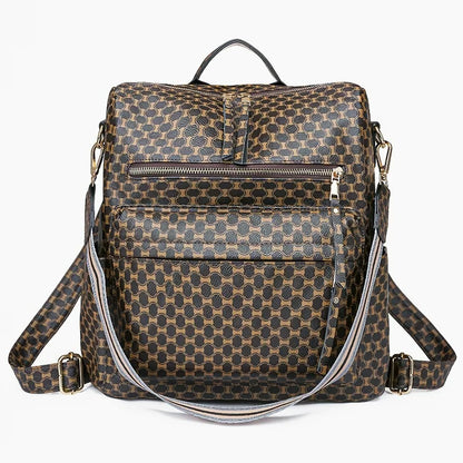 YOMYM Leather Backpack Purse for Women Designer Travel Backpack Purses PU Fashion Ladies Shoulder Bag