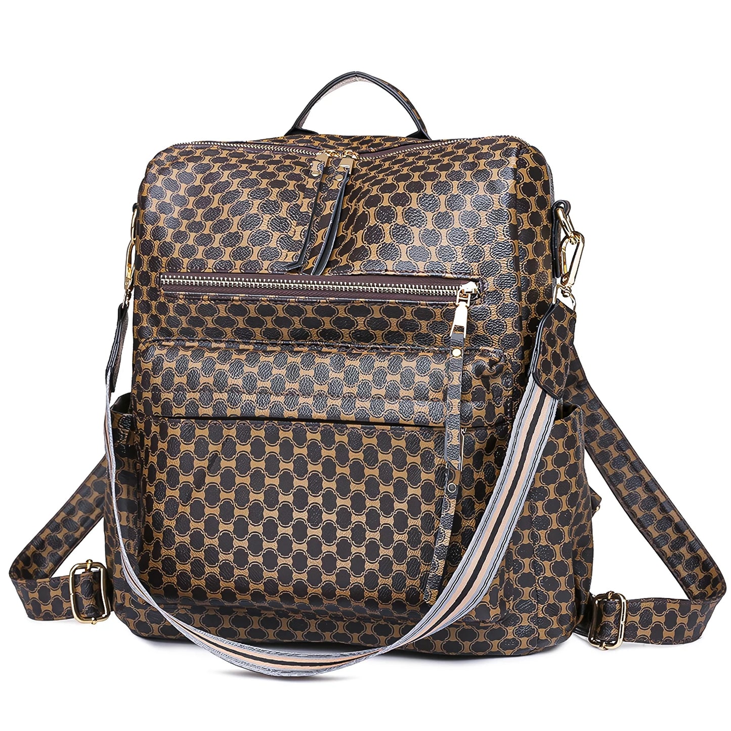 YOMYM Leather Backpack Purse for Women Designer Travel Backpack Purses PU Fashion Ladies Shoulder Bag
