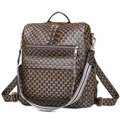 YOMYM Leather Backpack Purse for Women Designer Travel Backpack Purses PU Fashion Ladies Shoulder Bag