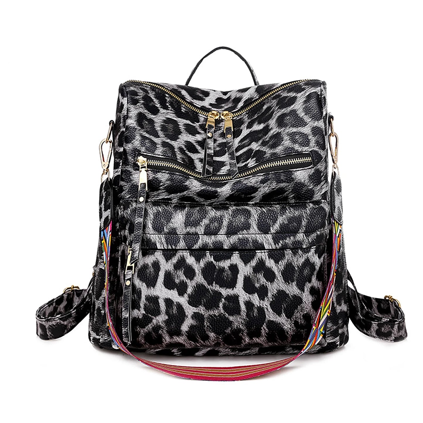 YOMYM Leather Backpack Purse for Women Fashion Multipurpose Design Satchel Handbags Shoulder Bag Travel bag