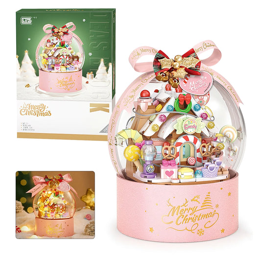YOMYM Mini Building Blocks Kit Jelly Bean House 486PCS Bricks Model with Light Christmas Building Toy Gifts for Adults and Kids