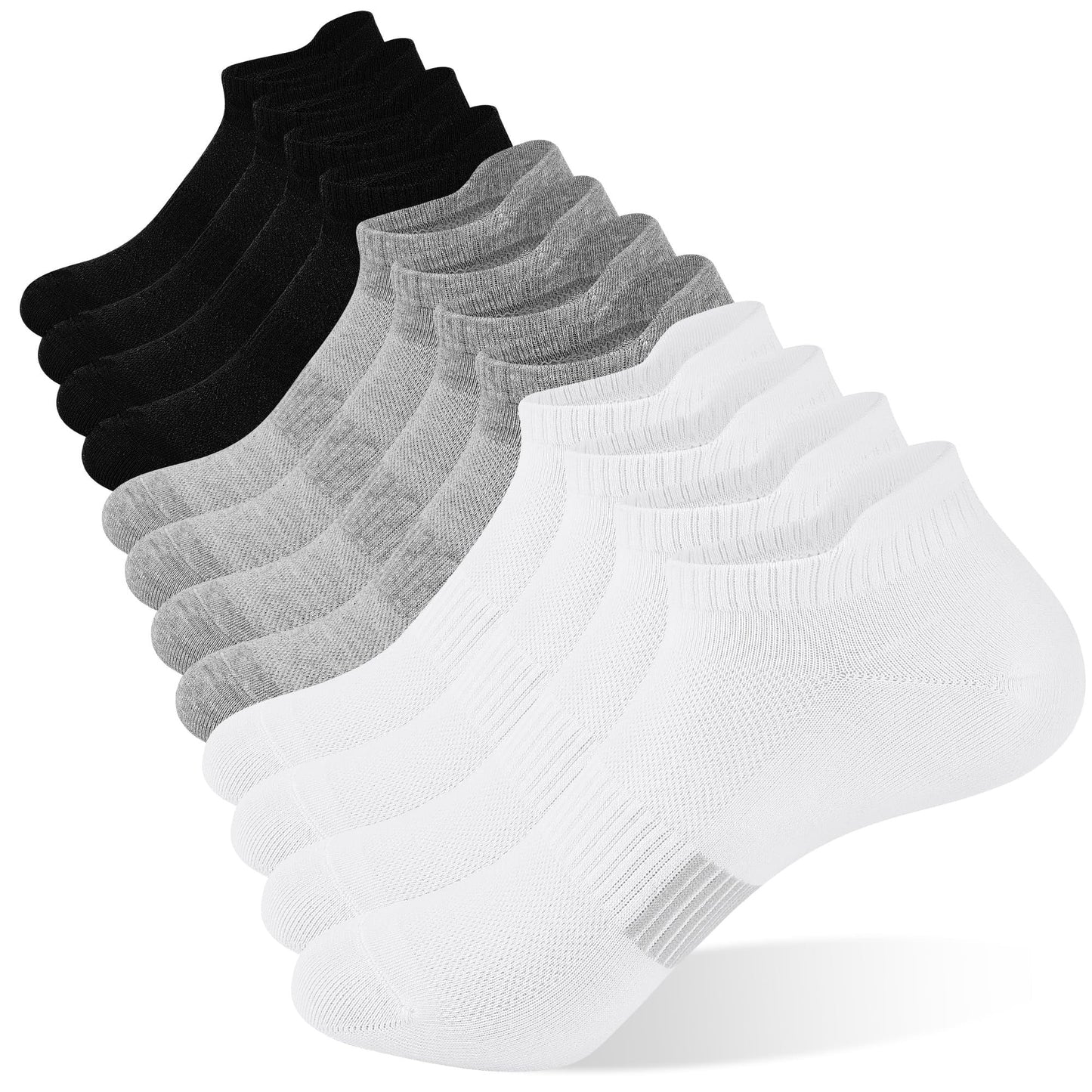 YOMYM 6 Pairs Ankle Socks for Women, Athletic Running Socks Cotton Low Cut Tennis Sports Tab Sock Size 6-11