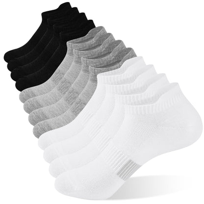 YOMYM 6 Pairs Ankle Socks for Women, Athletic Running Socks Cotton Low Cut Tennis Sports Tab Sock Size 6-11