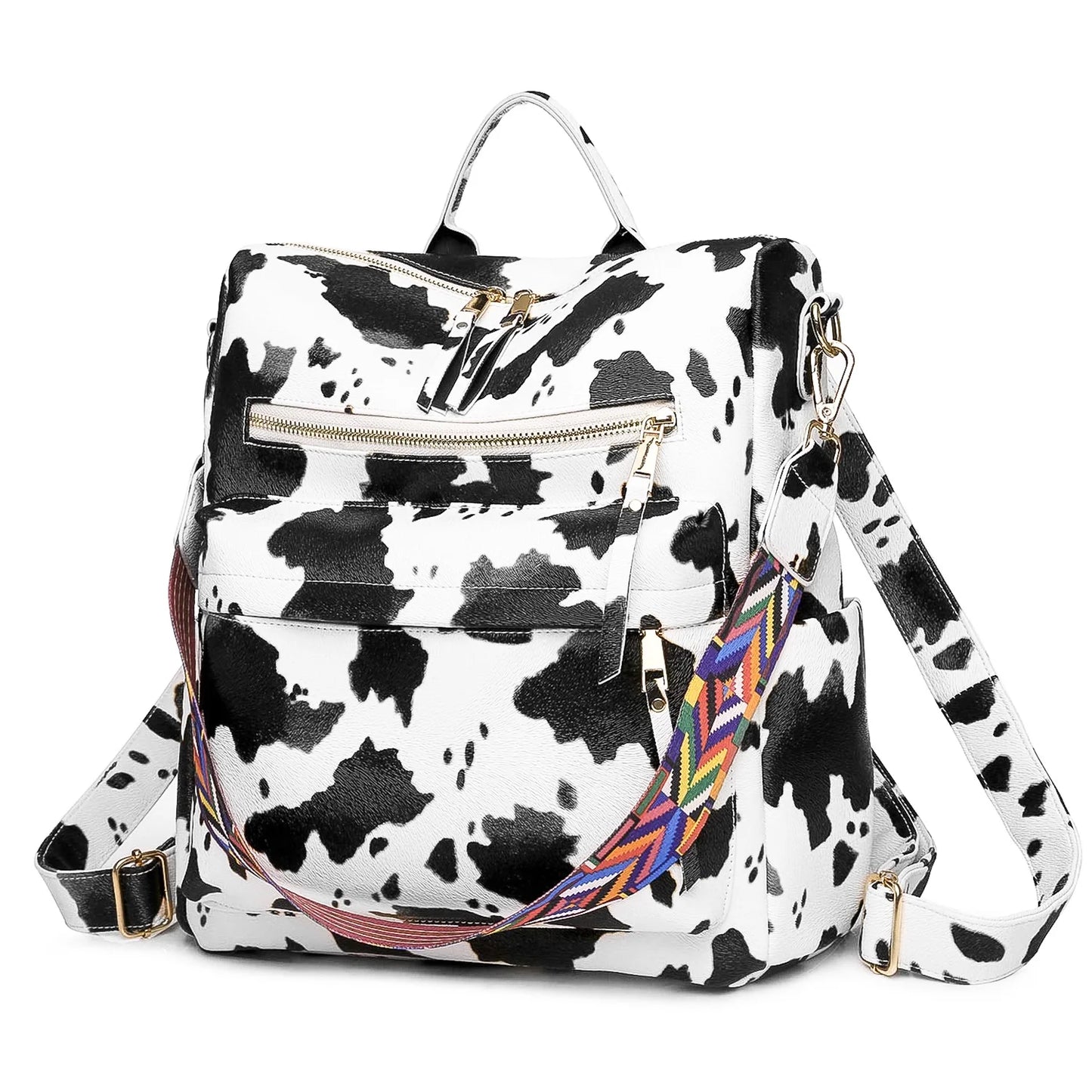 YOMYM PU Leather Backpack Purse for Women Fashion Multipurpose Design Handbag Ladies Shoulder Bags Travel Backpack