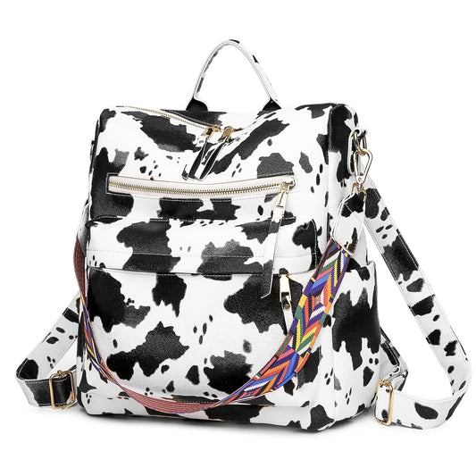 YOMYM PU Leather Backpack Purse for Women Fashion Multipurpose Design Handbag Ladies Shoulder Bags Travel Backpack