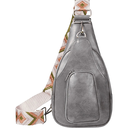 YOMYM Small Sling Bag for Women Leather Crossbody Fanny Packs Chest Bag for Women