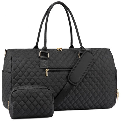 YOMYM Travel Duffle Bag Weekender Bag for Women with Toiletry Bag Carry on Overnight Bag with Shoe Compartment