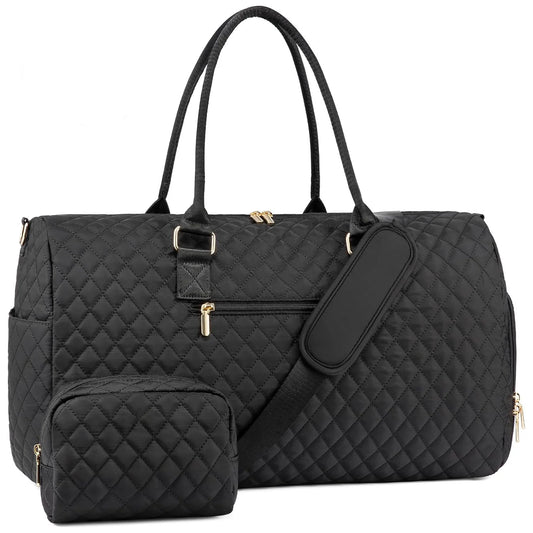 YOMYM Travel Duffle Bag Weekender Bag for Women with Toiletry Bag Carry on Overnight Bag with Shoe Compartment