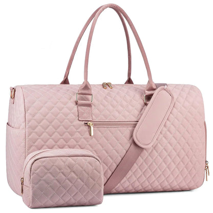 YOMYM Travel Duffle Bag for Travel Weekender Bag with Shoe Compartment Carry On Overnight Bag for Women with Toiletry Bag