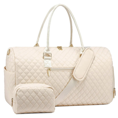 YOMYM Travel Duffle Bag for Women with Toiletry Bag Overnight Bag with Shoe Compartment Mommy Hospital Bags for Labor and Delivery