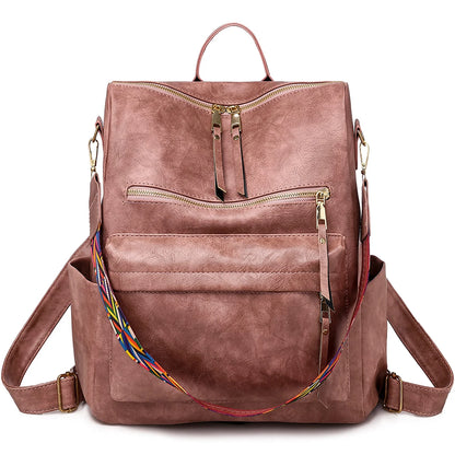 YOMYM Women Backpack Purse Fashion Leather Designer Ladies Convertible School College Shoulder Bags with Colorful Strap