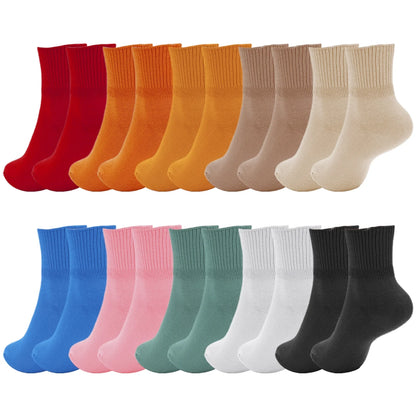 YOMYM 10 Pairs Socks Womens Crew Elastic Ankle Cotton Socks Aesthetic Lightweight Low Cut Gifts for Women