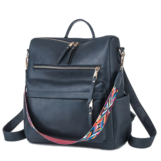 YOMYM Women's Fashion Backpack Purses Multipurpose Design Handbags and Shoulder Bag Leather Women Backpack School Bag
