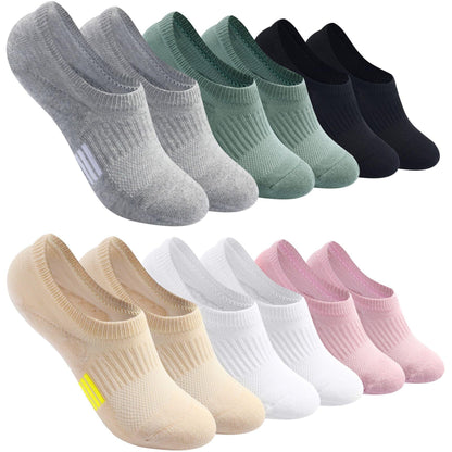 YOMYM Womens Athletic No Show Socks Low Cut Non-Slip Thin Liner Socks Invisible Hidden Socks for Flats