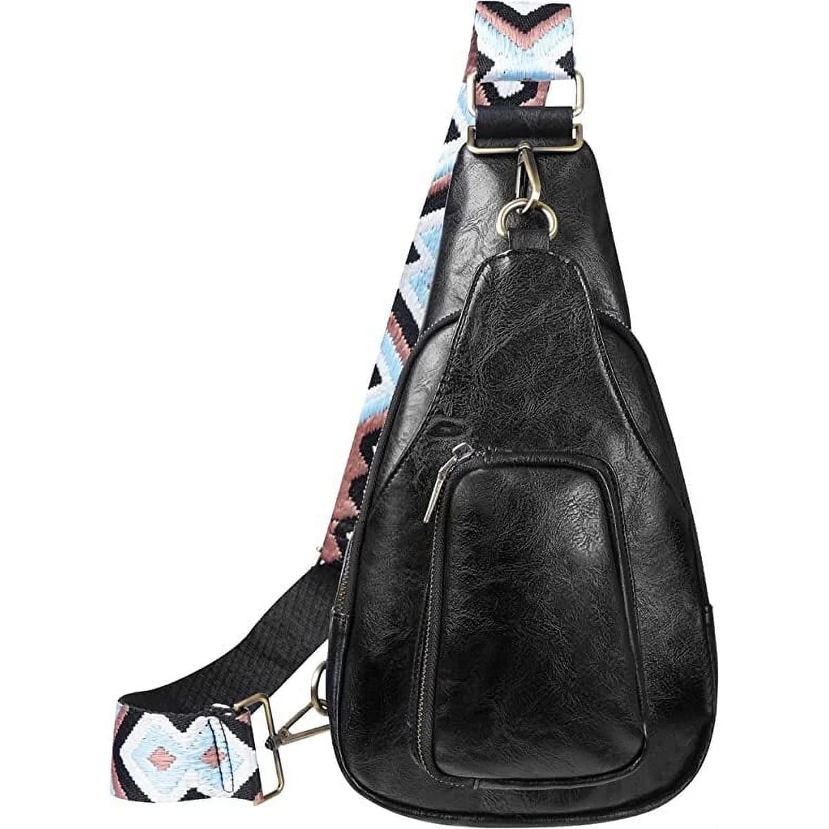YOMYM Womens Sling Bags PU Leather Small Crossbody Sling Backpack Fashion Chest Bag Sling Bag for Women Travel